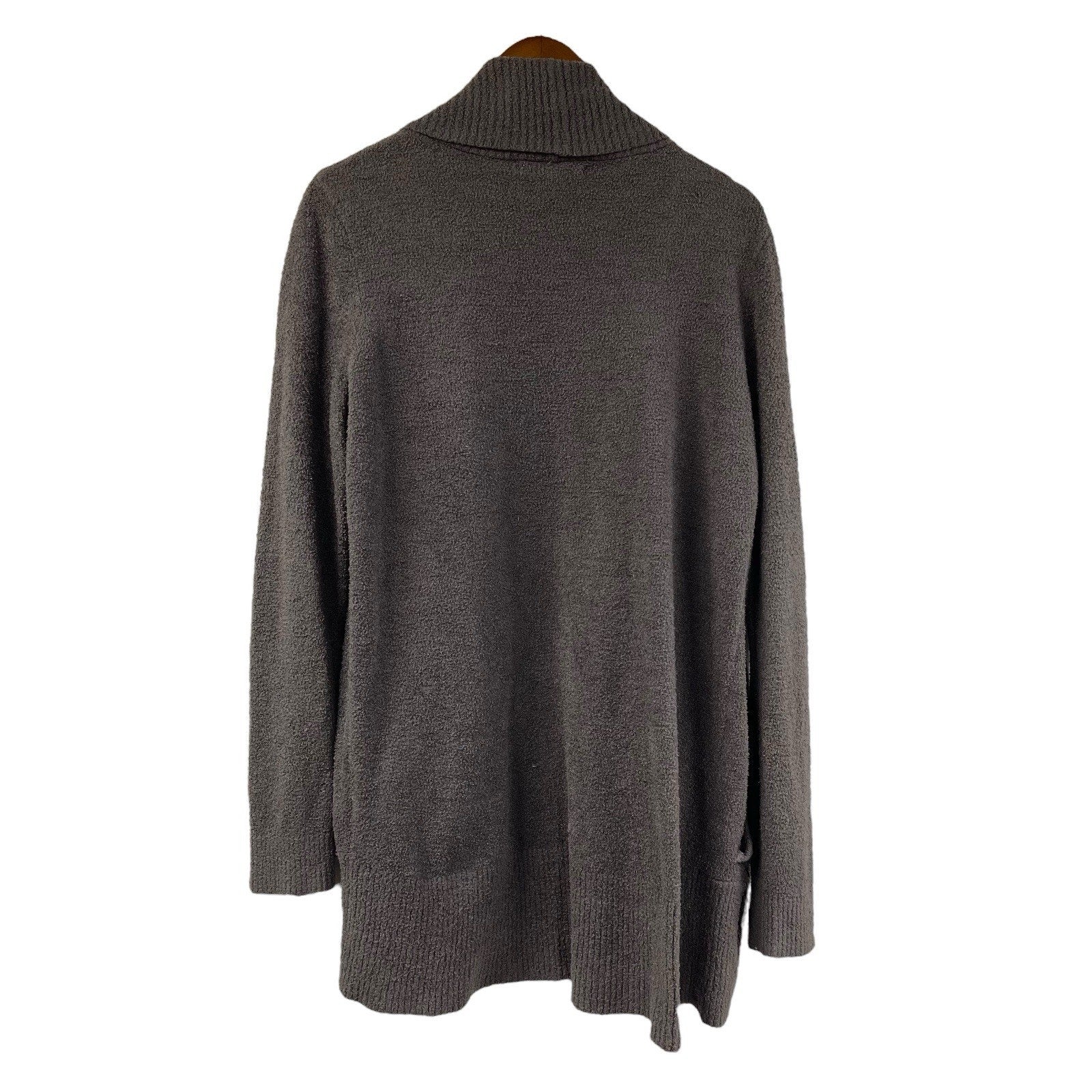 Barefoot Dreams Bamboo Chic Lite Knit Shawl Collar Cardigan Duster L/XL Gray