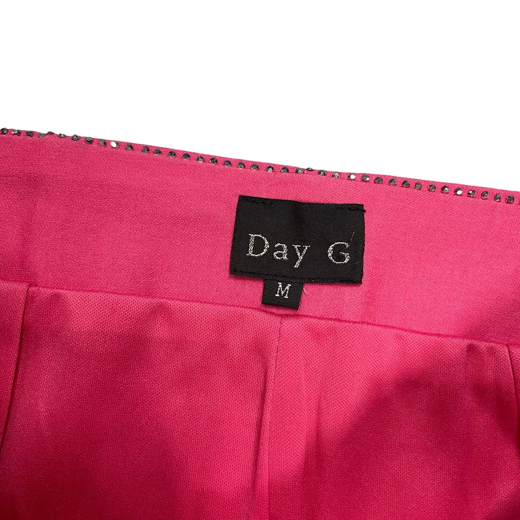 Day G Rhinstone Hot Pink Short Shorts Hi Waist Stretch Medium