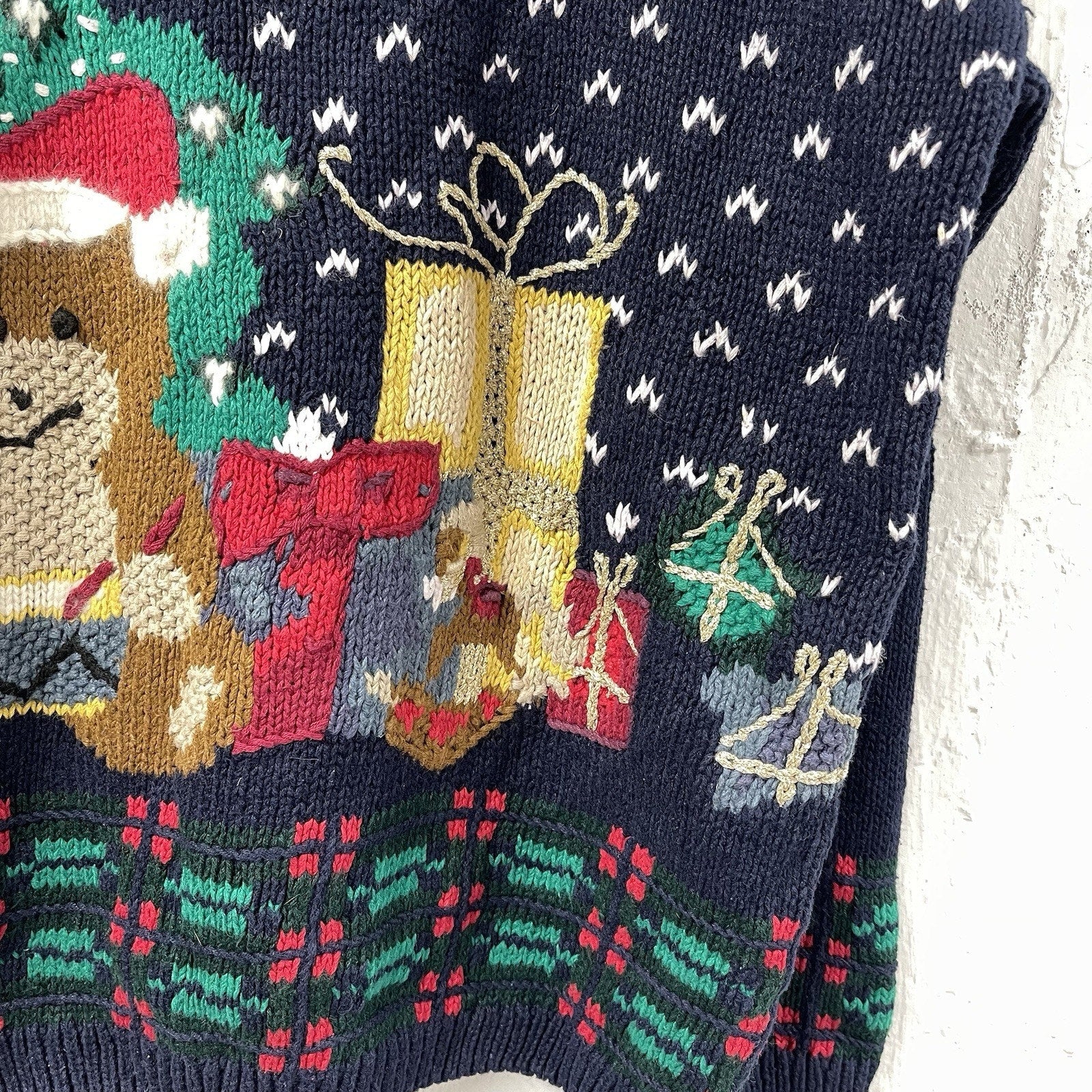 Not So Ugly Christmas Sweater Teddy Bears Decorating Tree Presents
