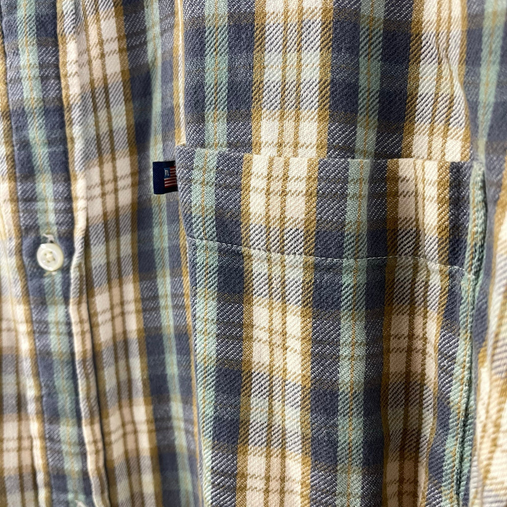 Ralph Lauren Jeans Company Plaid Long Sleeve Shirt XL Vintage 100% Cotton