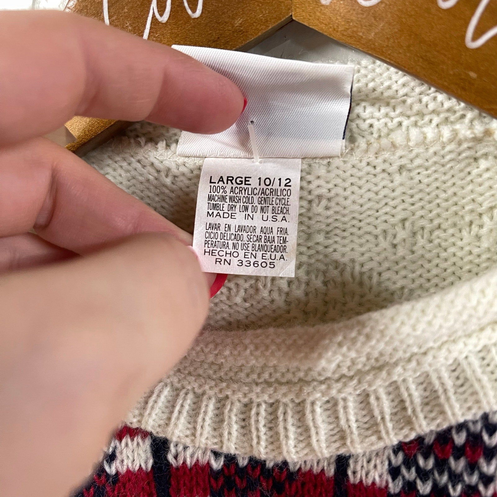 Not So Ugly Christmas Sweater Teddy Bears Intarsia Knit Vintage Youth Large