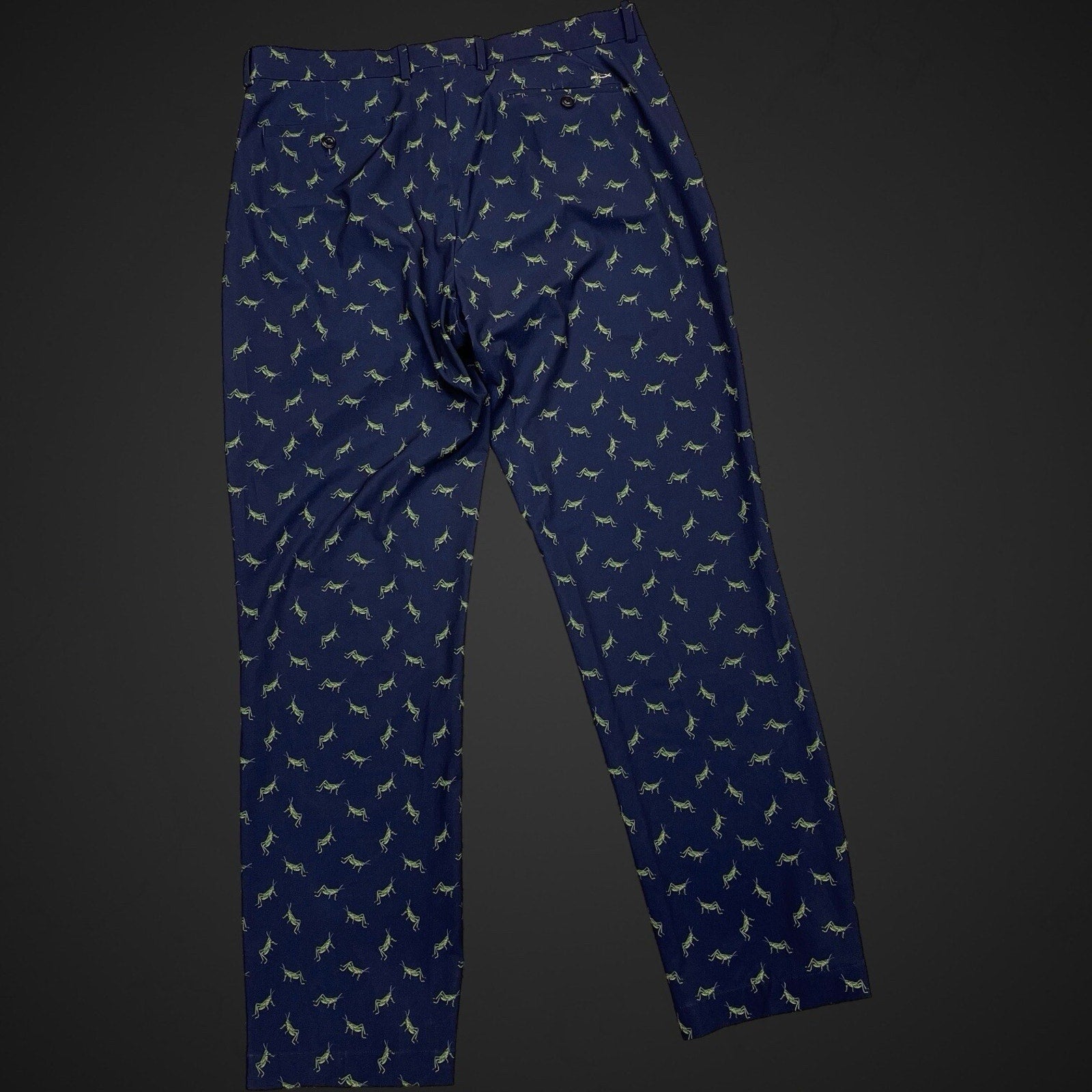 RLX Ralph Lauren Pants Navy Blue Cricket Print Size 35 32 Slacks