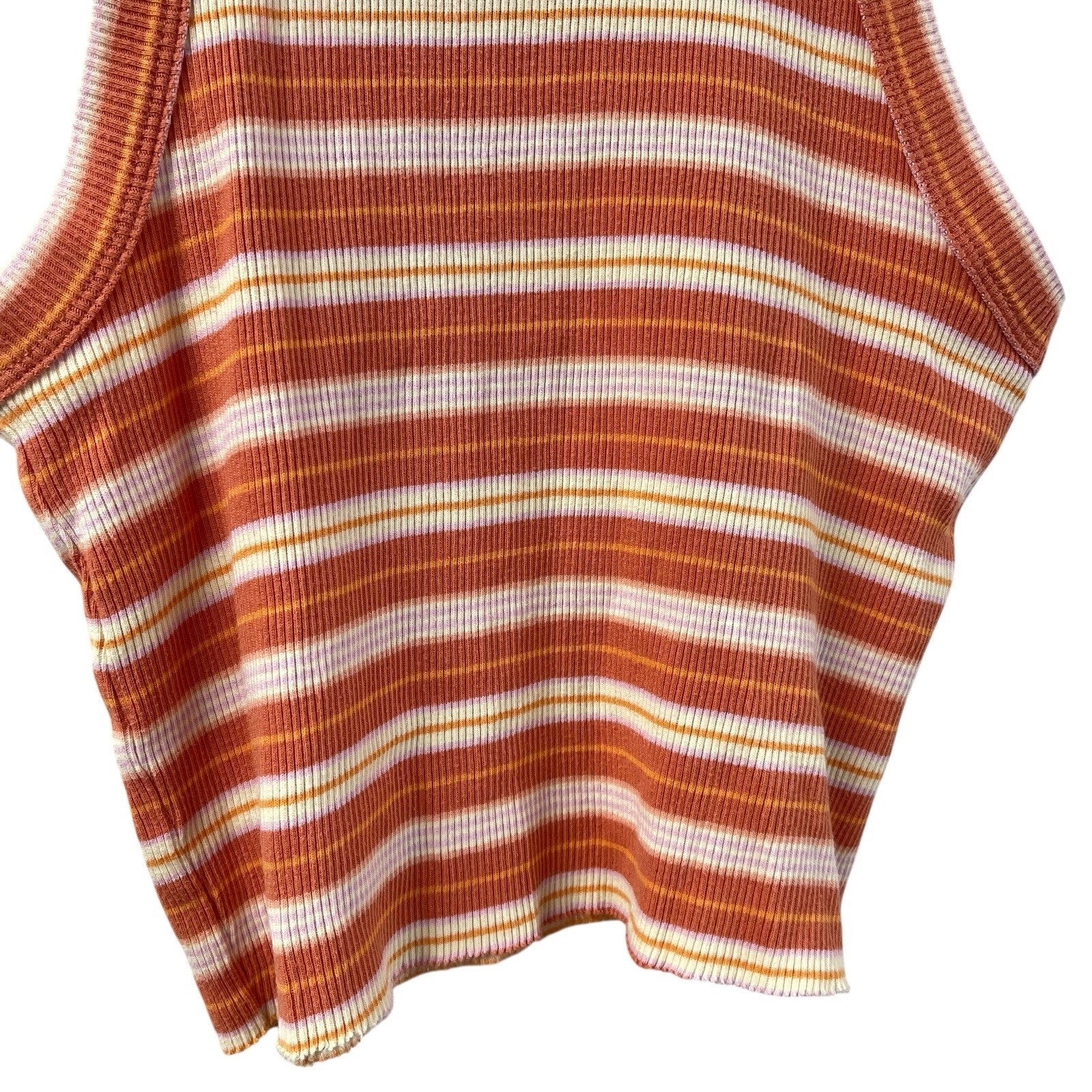 aerie Orange Striped Tank Top Crop Small