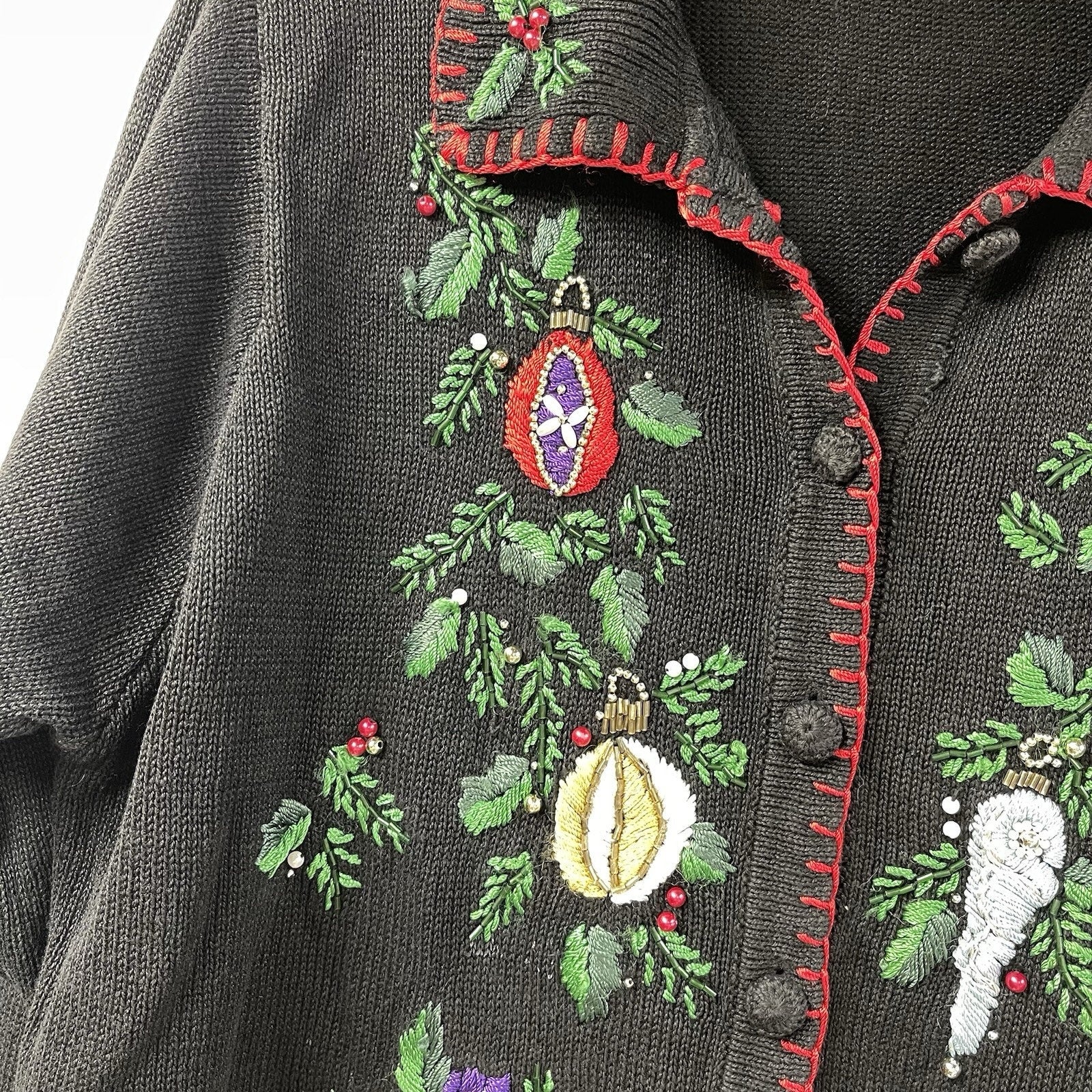 Not So Ugly Christmas Sweater BP Design Knit VTG Ornaments Holly Doll Rocking 🎠