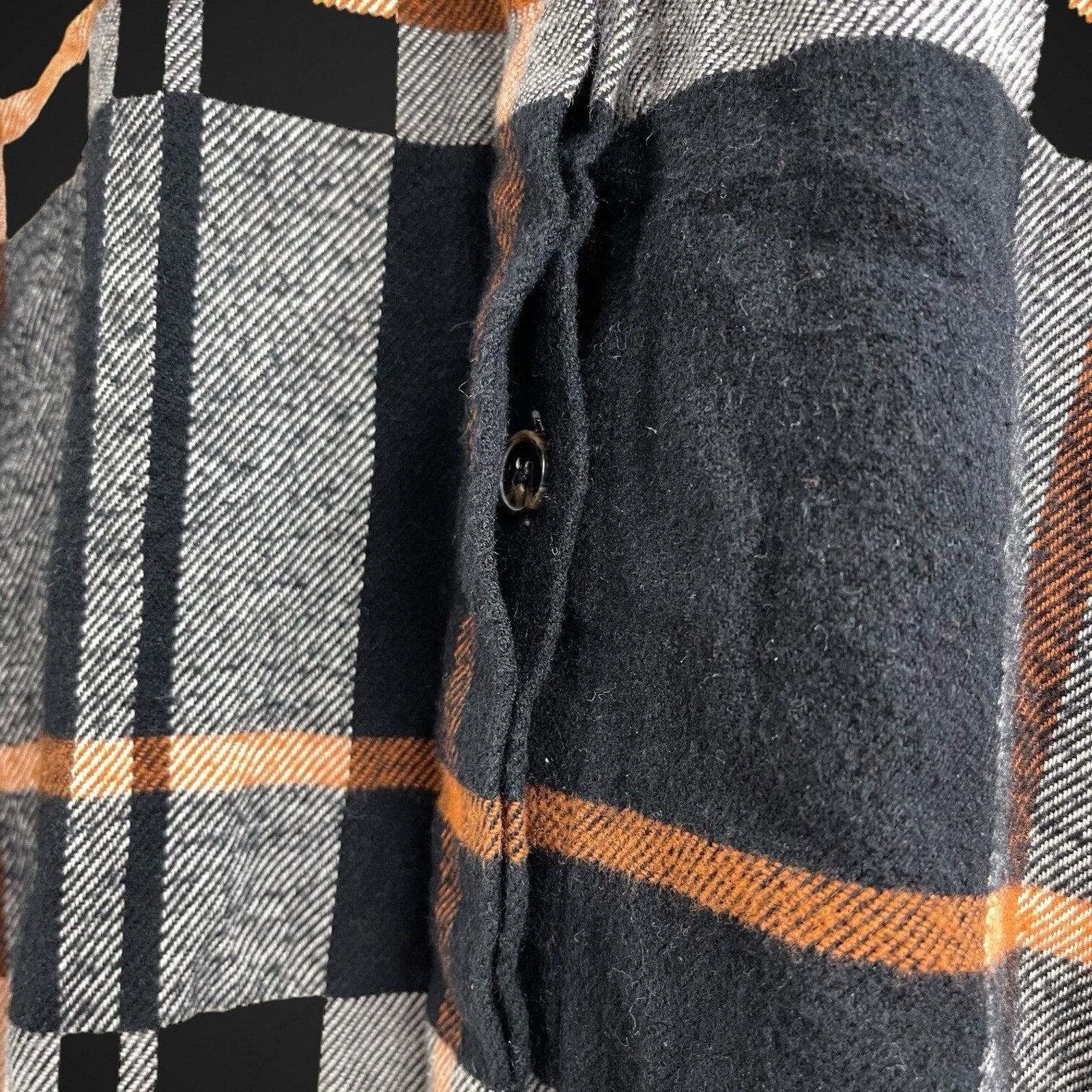The Perfect Flannel By Madewell Black Orange Small 100% Cotton