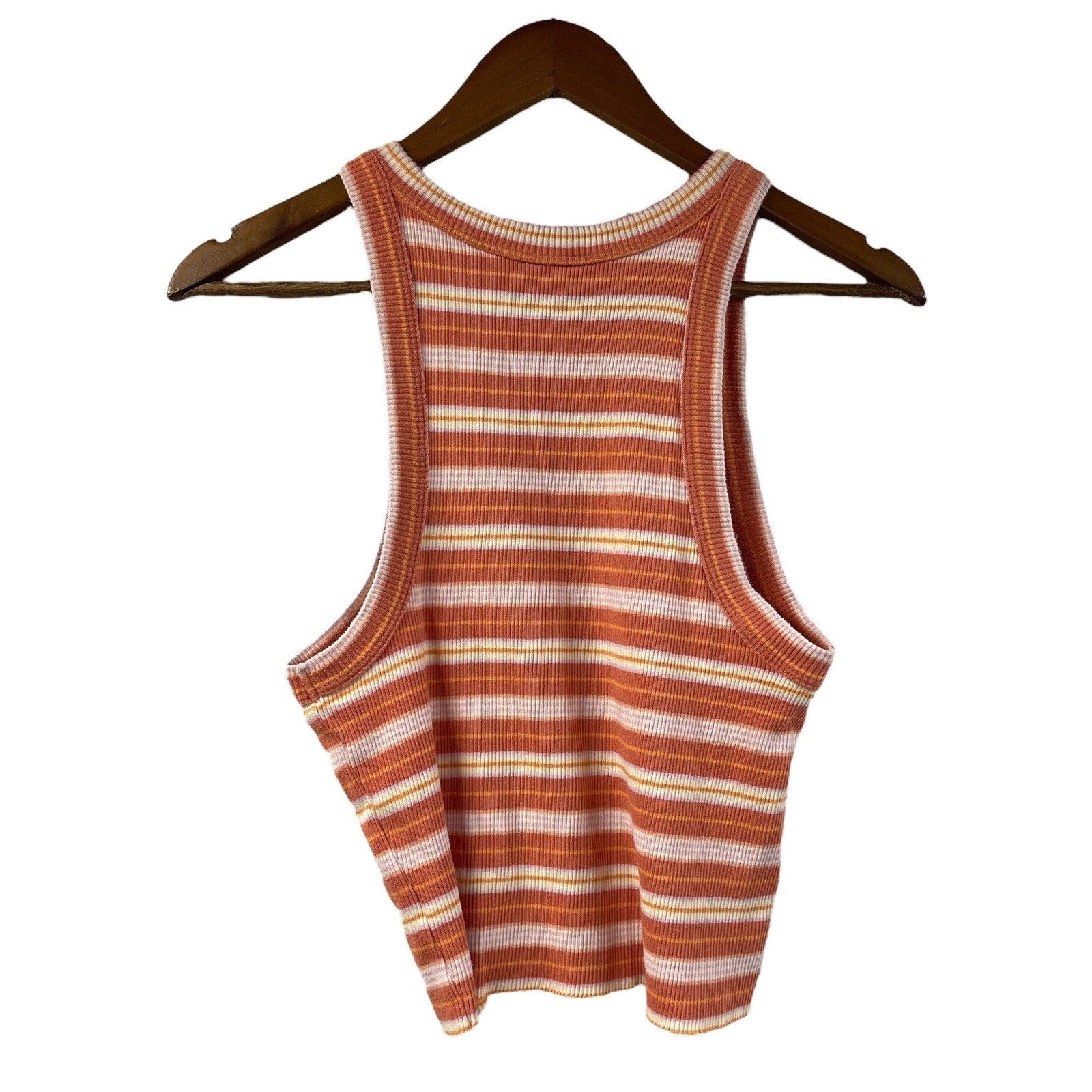 aerie Orange Striped Tank Top Crop Small