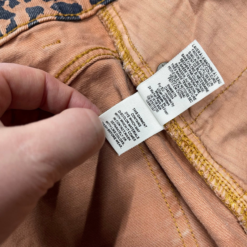 We The Free People Zip Front Skirt Animal Print 27 Leopard Cotton