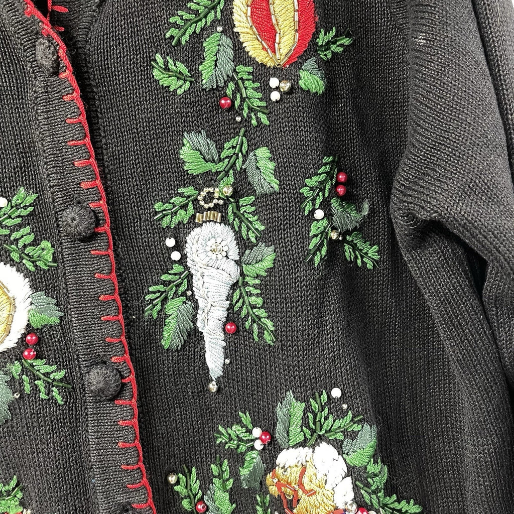 Not So Ugly Christmas Sweater BP Design Knit VTG Ornaments Holly Doll Rocking 🎠