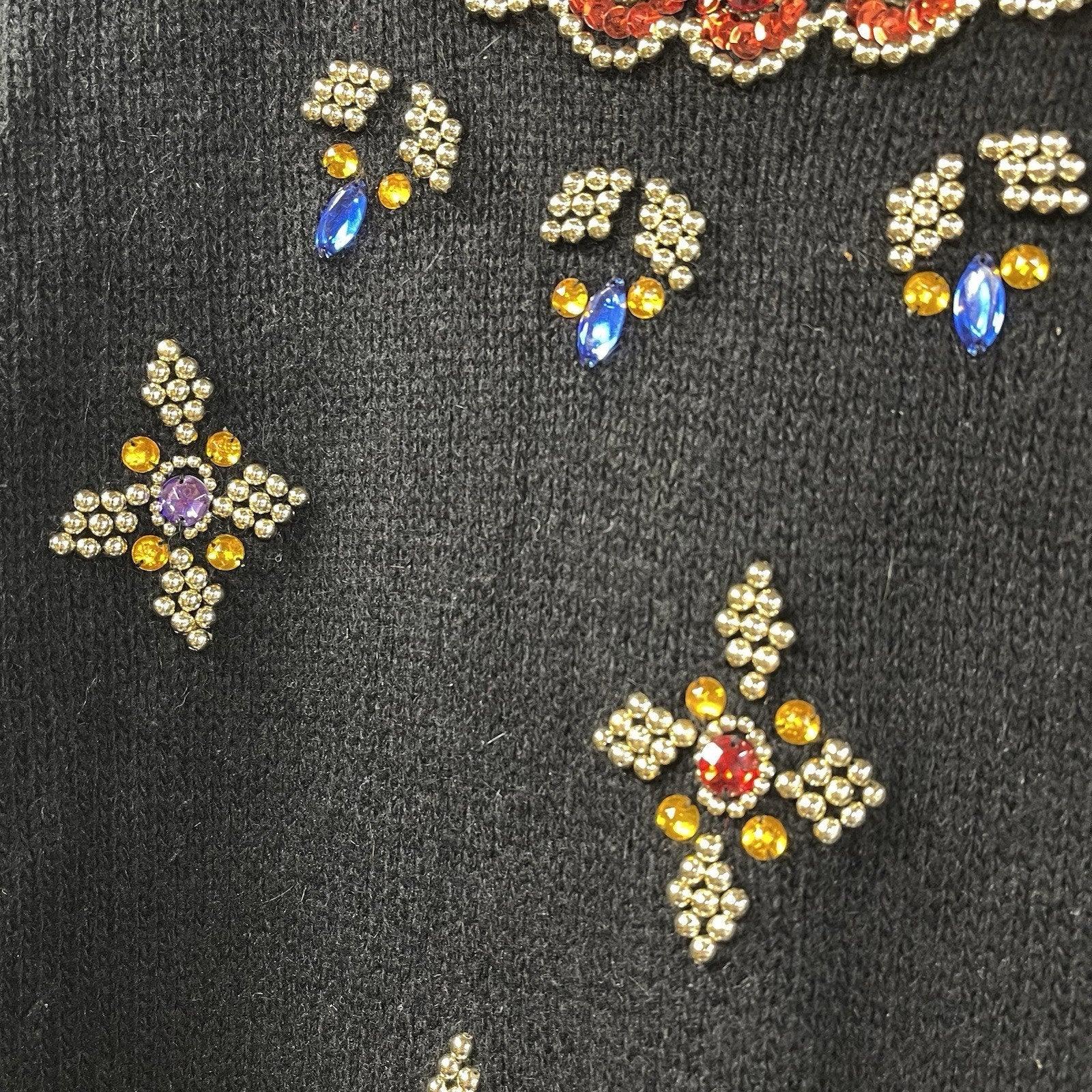 Not So Ugly Christmas Sweater Work In Progress Gems Silk Rabbit Hair L New Years