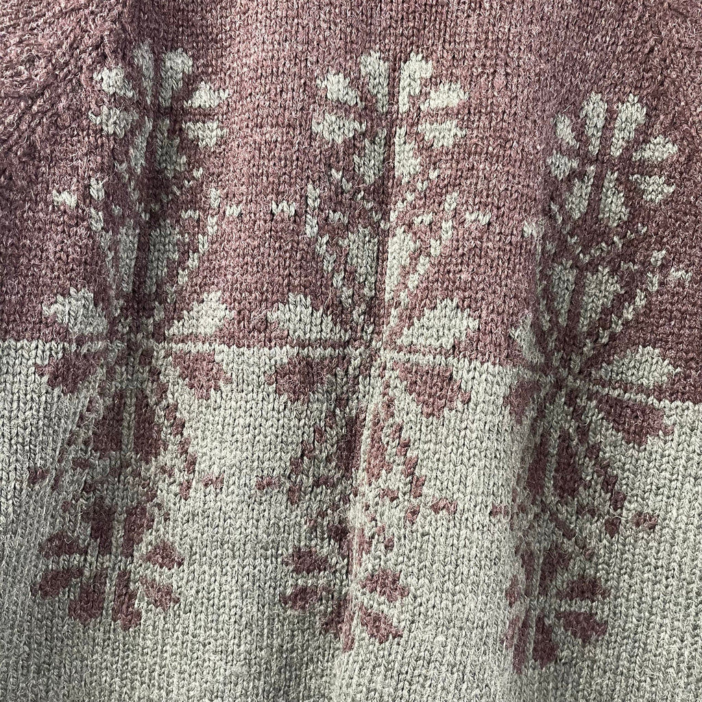 Aeropostale Christmas Sweater Gray Purple Knitted Vintage M Wool Blend