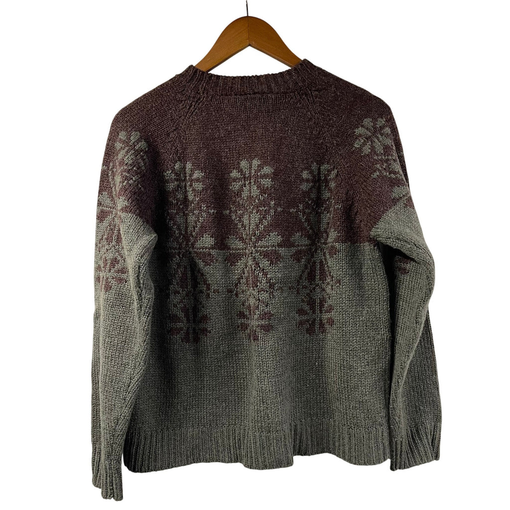 Aeropostale Christmas Sweater Gray Purple Knitted Vintage M Wool Blend
