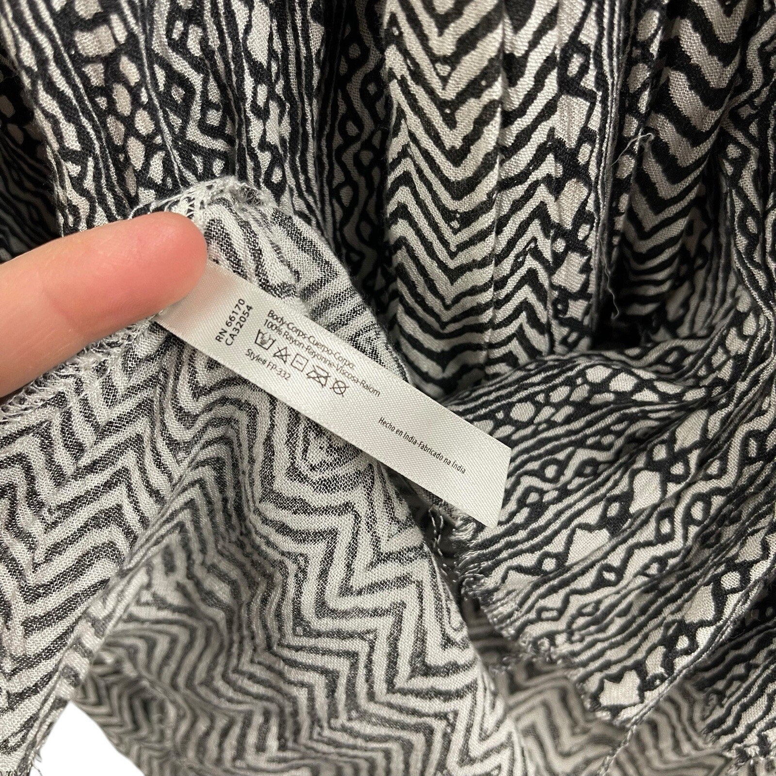 Free People FP One Mixed Print Tunic Top Small Raw Hem