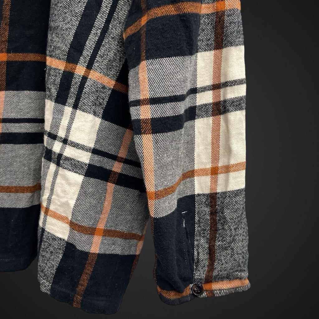 The Perfect Flannel By Madewell Black Orange Small 100% Cotton