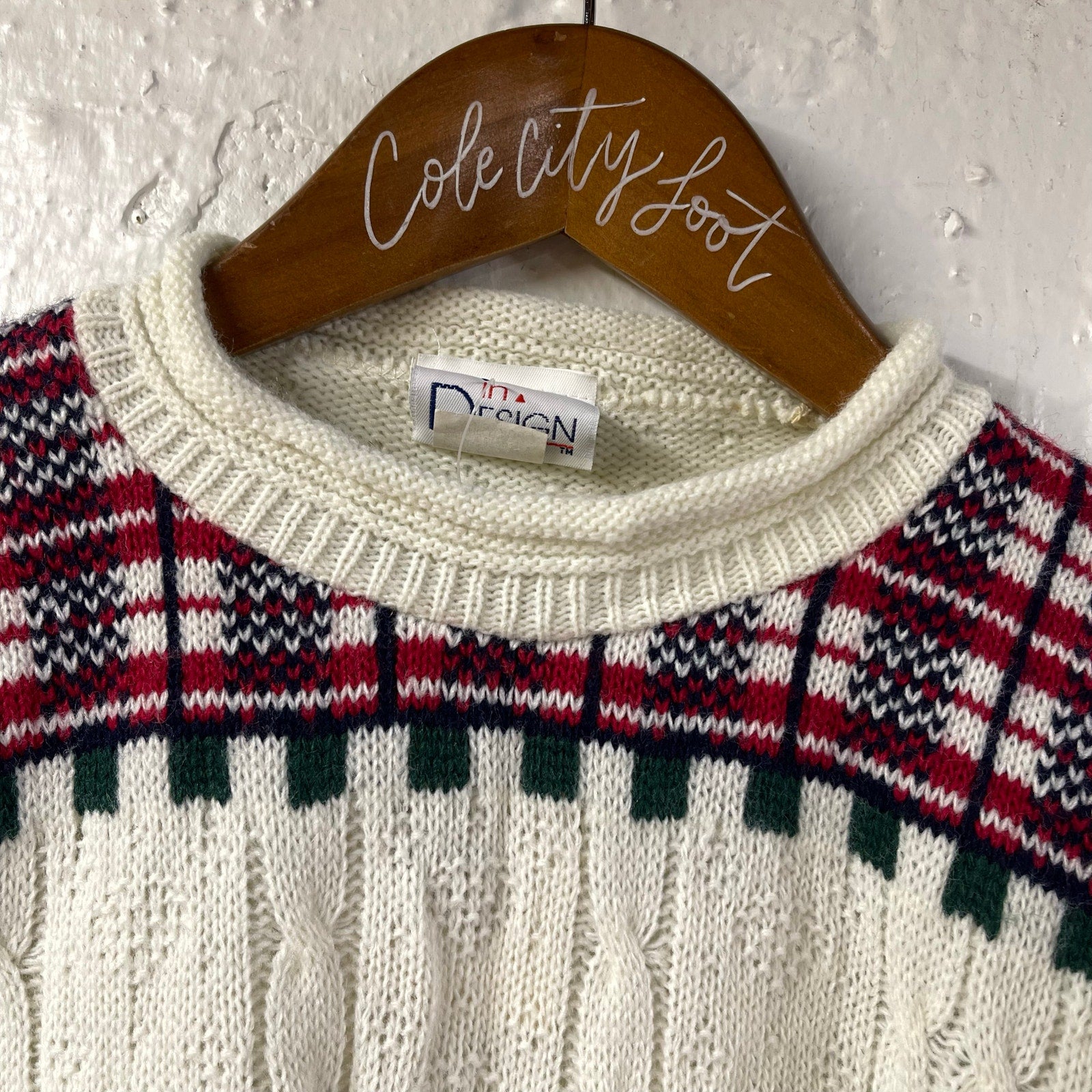 Not So Ugly Christmas Sweater Teddy Bears Intarsia Knit Vintage Youth Large