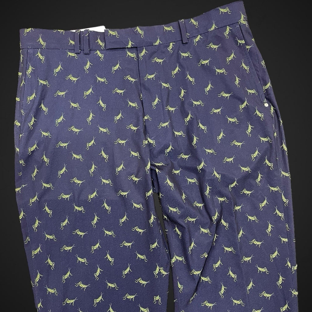 RLX Ralph Lauren Pants Navy Blue Cricket Print Size 35 32 Slacks
