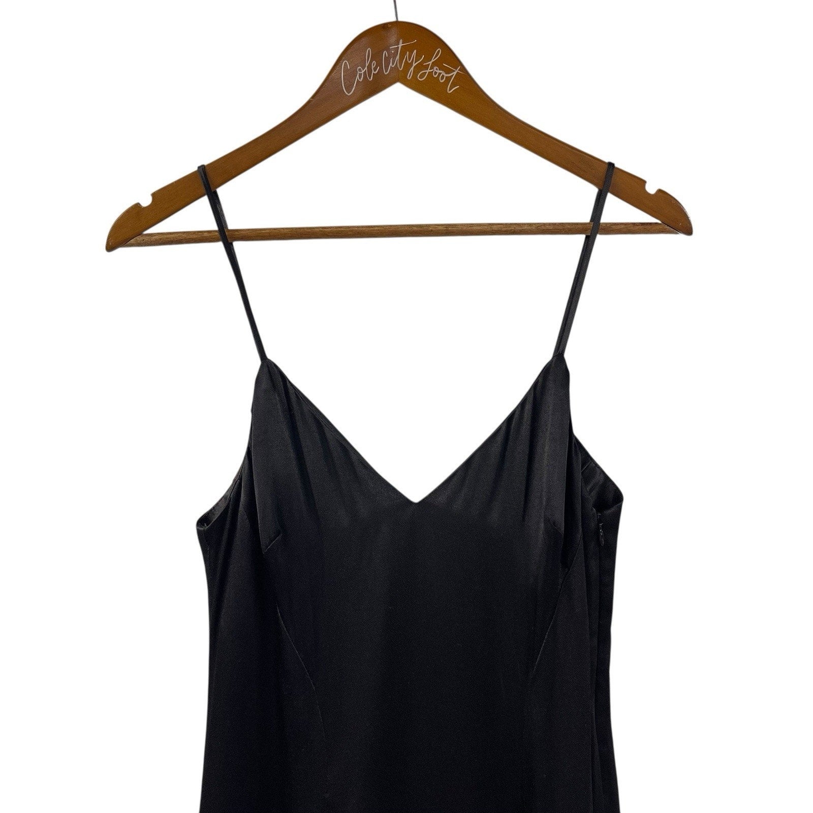 Allen Schwartz ABS Black Silky Car Wash Dress Vintage Size 6