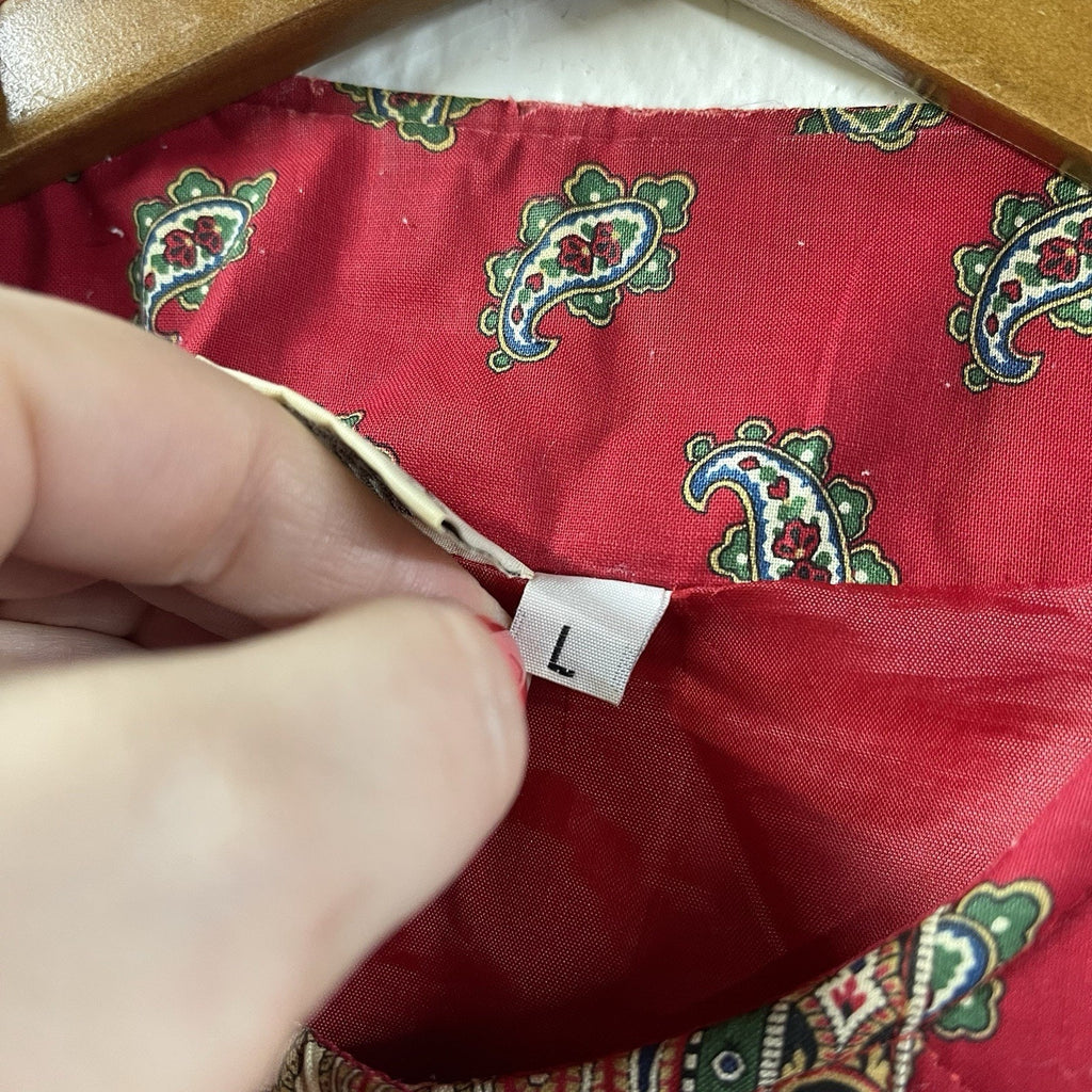 Not So Ugly Christmas Jacket Vera Bradley Quilted Red Paisley Large Vintage