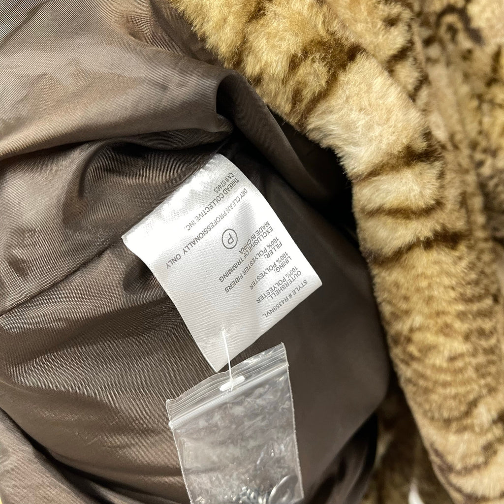 NVLT Furry Jacket Animal Print Small Python Print Puffer Coat