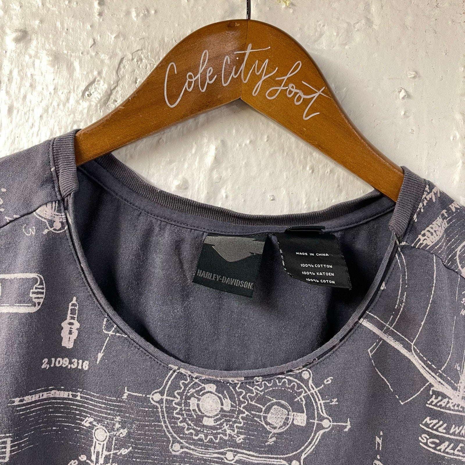 Harley Davidson Motorcycles T Shirt Small All Over Print