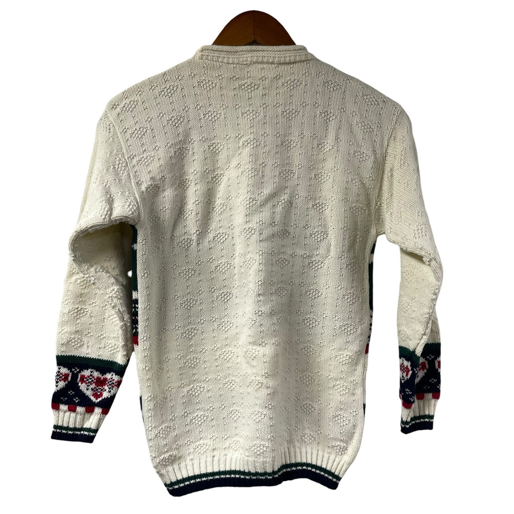 Not So Ugly Christmas Sweater Teddy Bears Intarsia Knit Vintage Youth Large