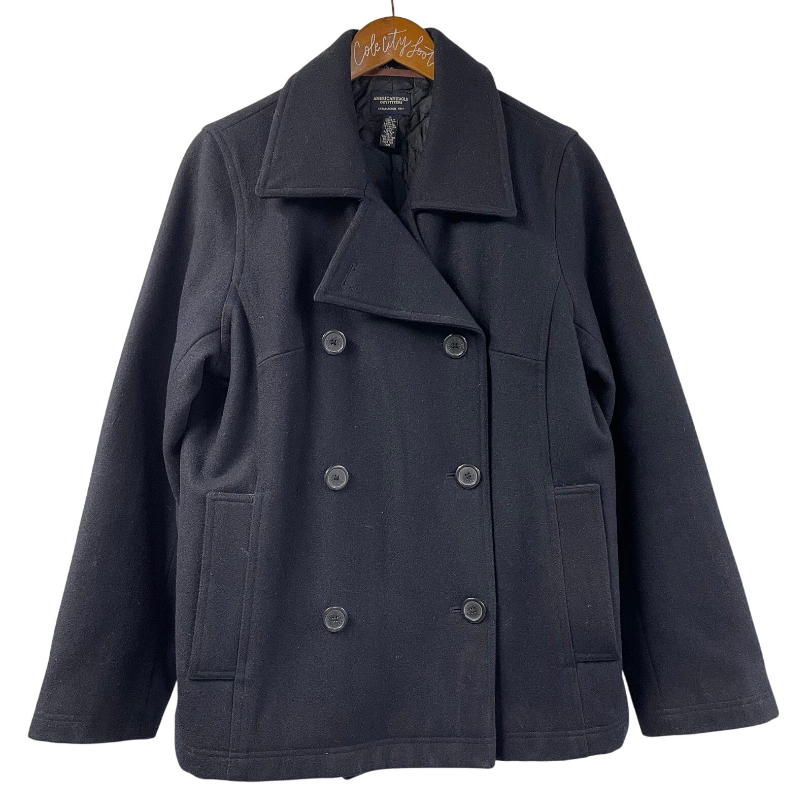 American Eagle Outfitters Blue Wool Peacoat Vintage