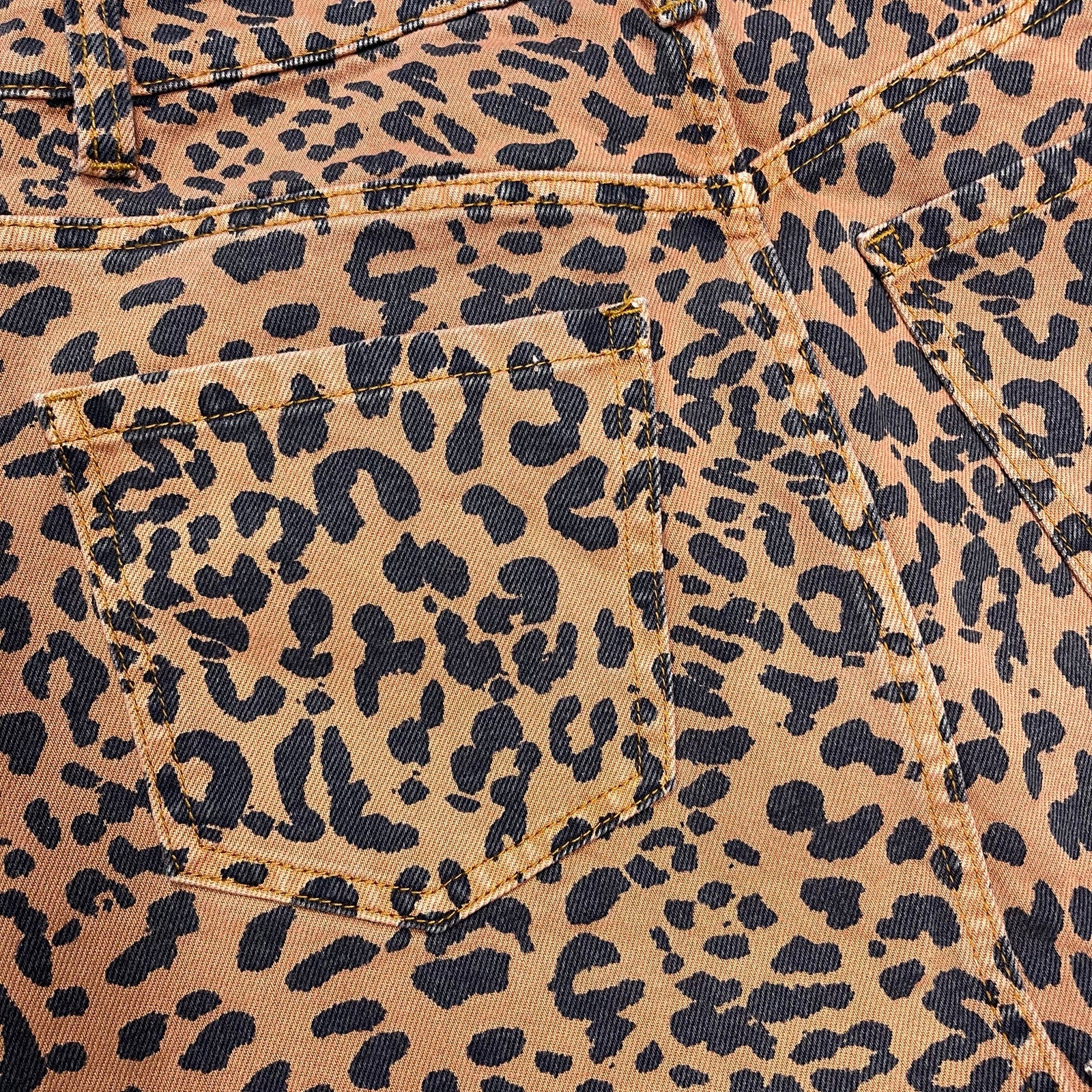 We The Free People Zip Front Skirt Animal Print 27 Leopard Cotton