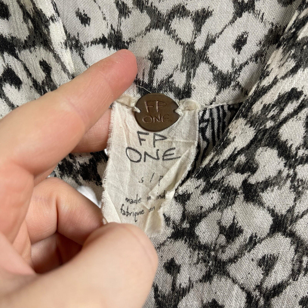 Free People FP One Mixed Print Tunic Top Small Raw Hem