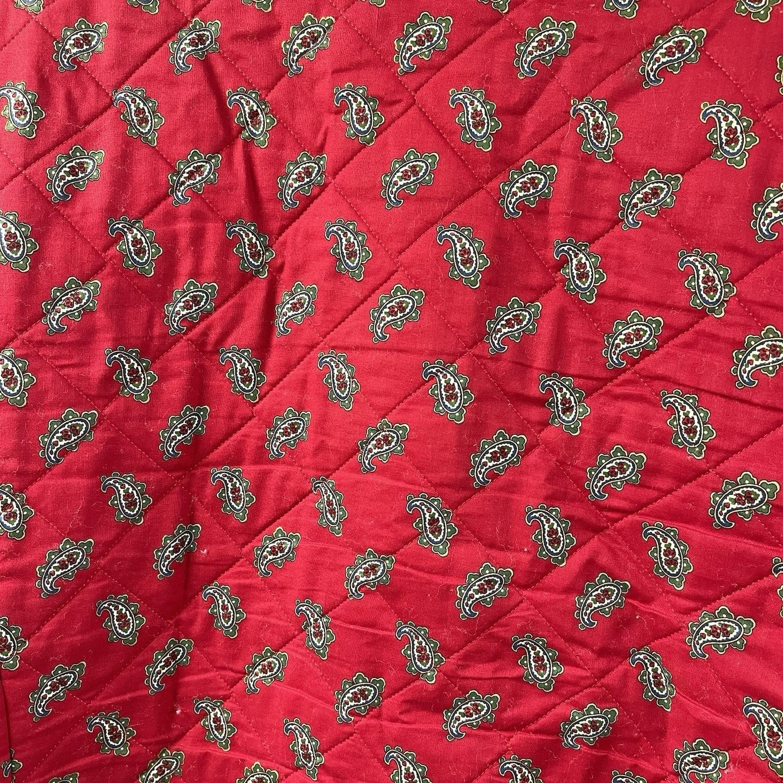 Not So Ugly Christmas Jacket Vera Bradley Quilted Red Paisley Large Vintage