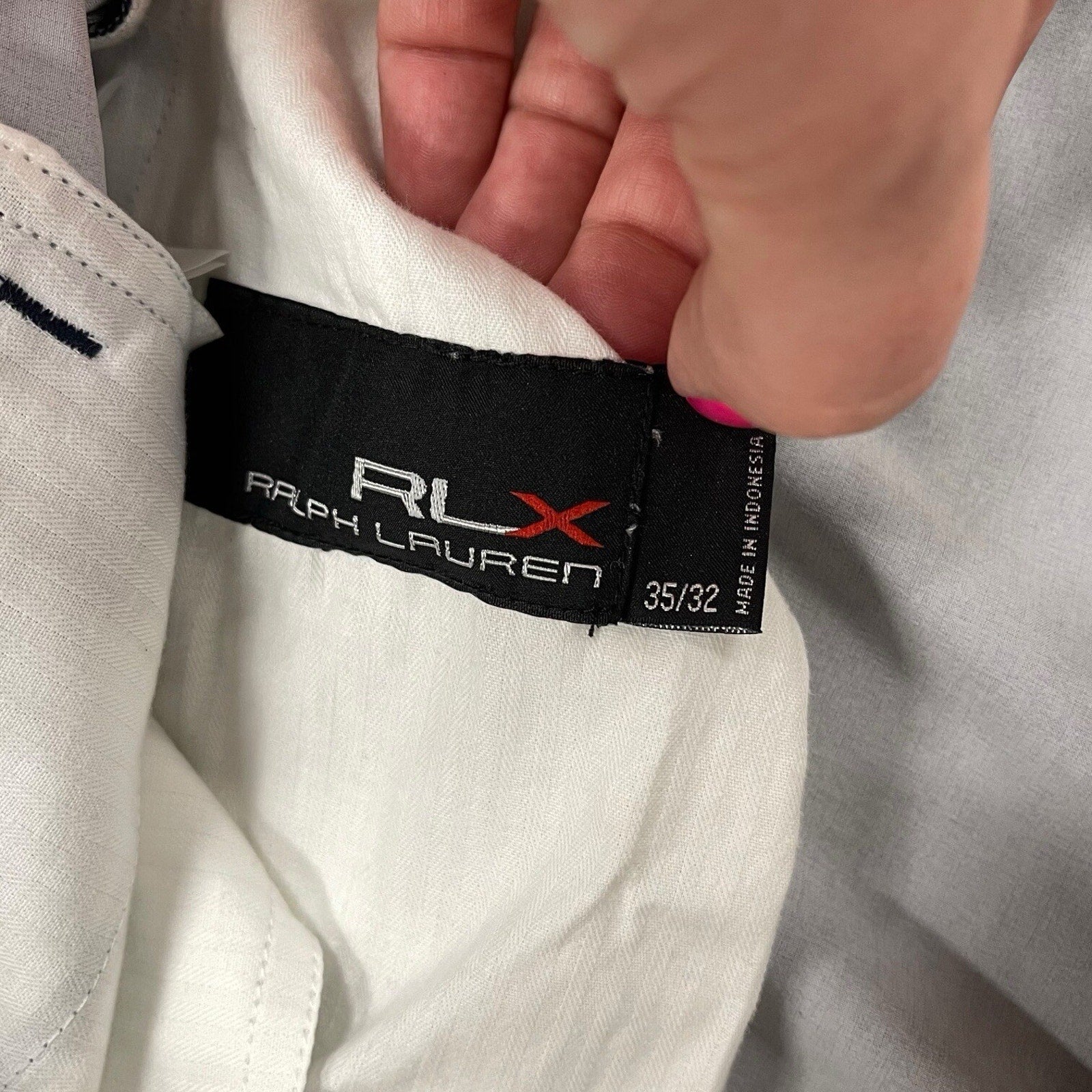 RLX Ralph Lauren Pants Navy Blue Cricket Print Size 35 32 Slacks