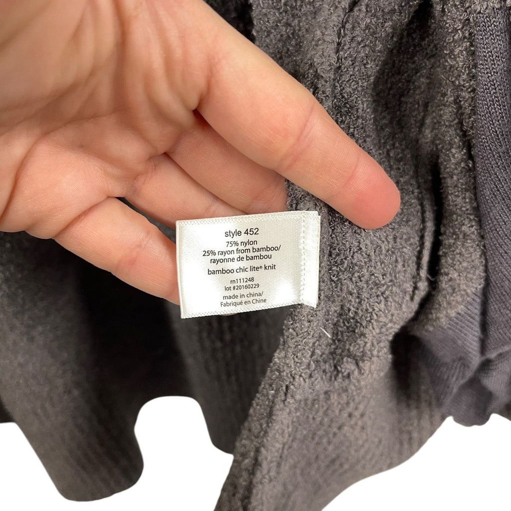 Barefoot Dreams Bamboo Chic Lite Knit Shawl Collar Cardigan Duster L/XL Gray