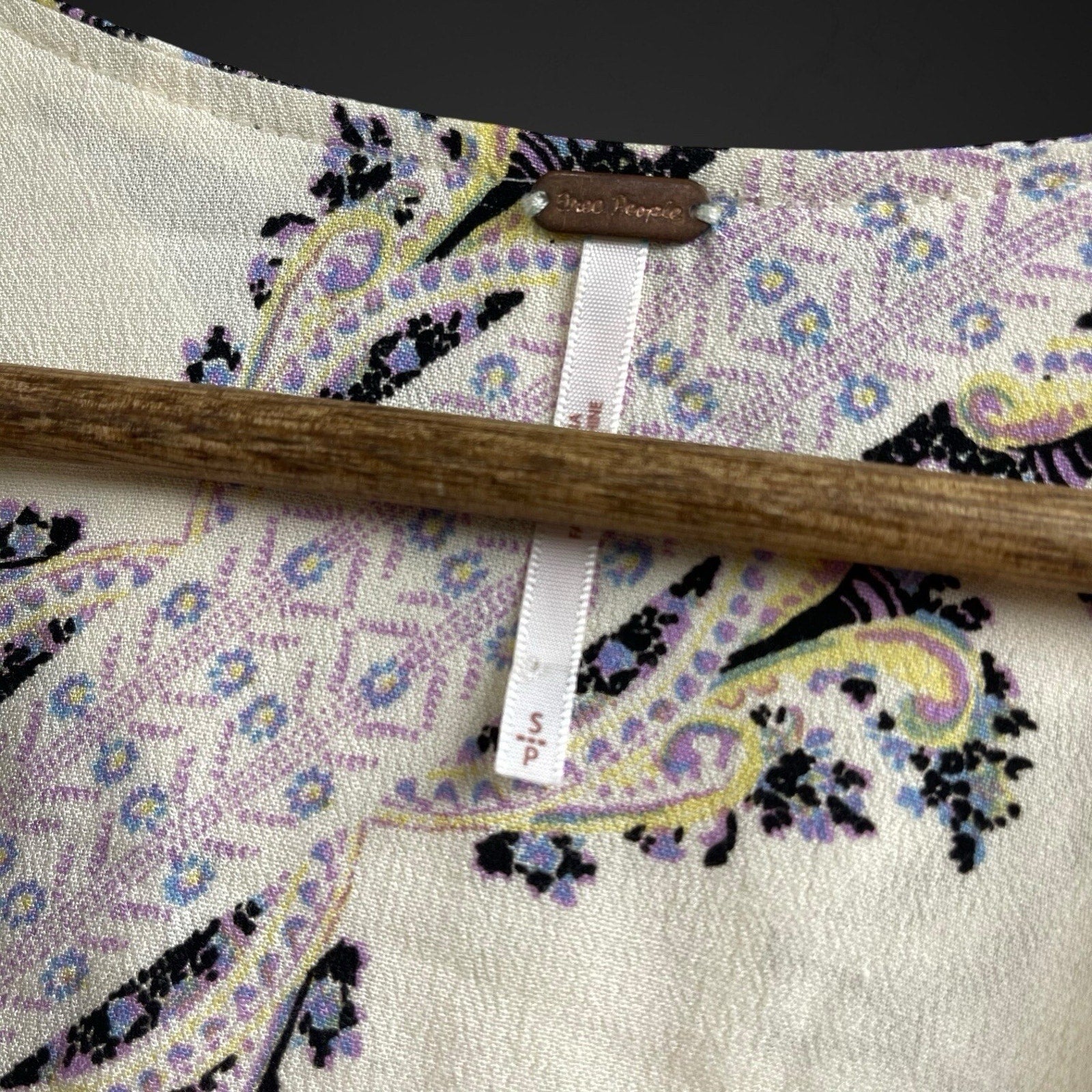 Free People Girl Talk Tunic Top Mini Dress Puff Sleeve Small Boho