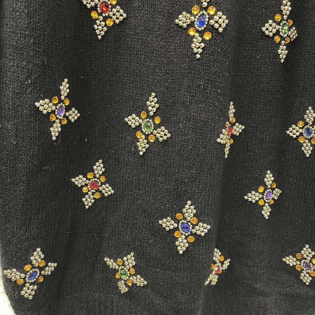 Not So Ugly Christmas Sweater Work In Progress Gems Silk Rabbit Hair L New Years