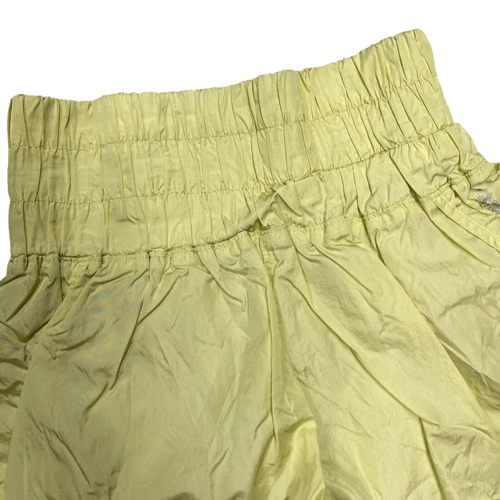 Free People Movement Shiny Hi Waisted Shorts Yellow Small