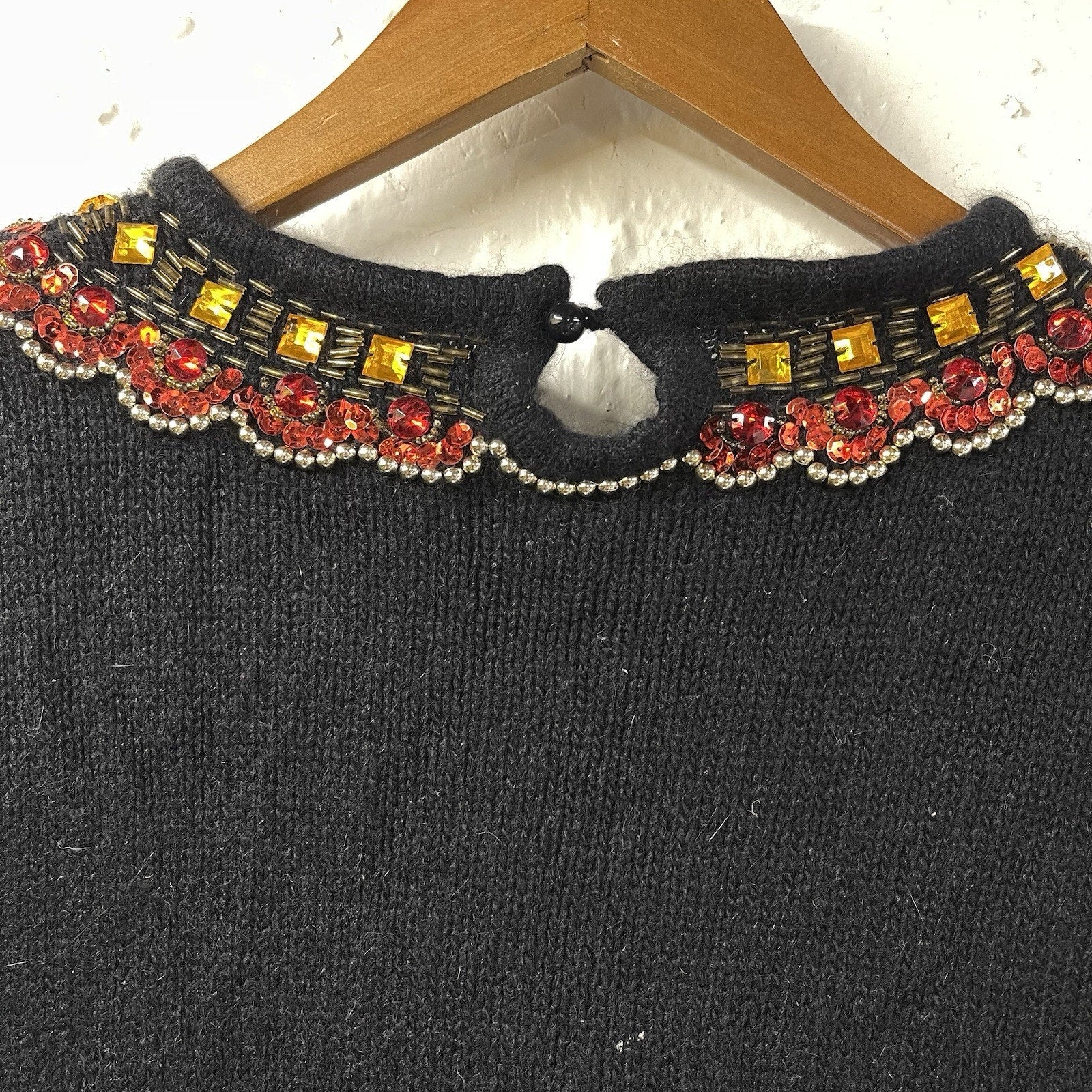 Not So Ugly Christmas Sweater Work In Progress Gems Silk Rabbit Hair L New Years