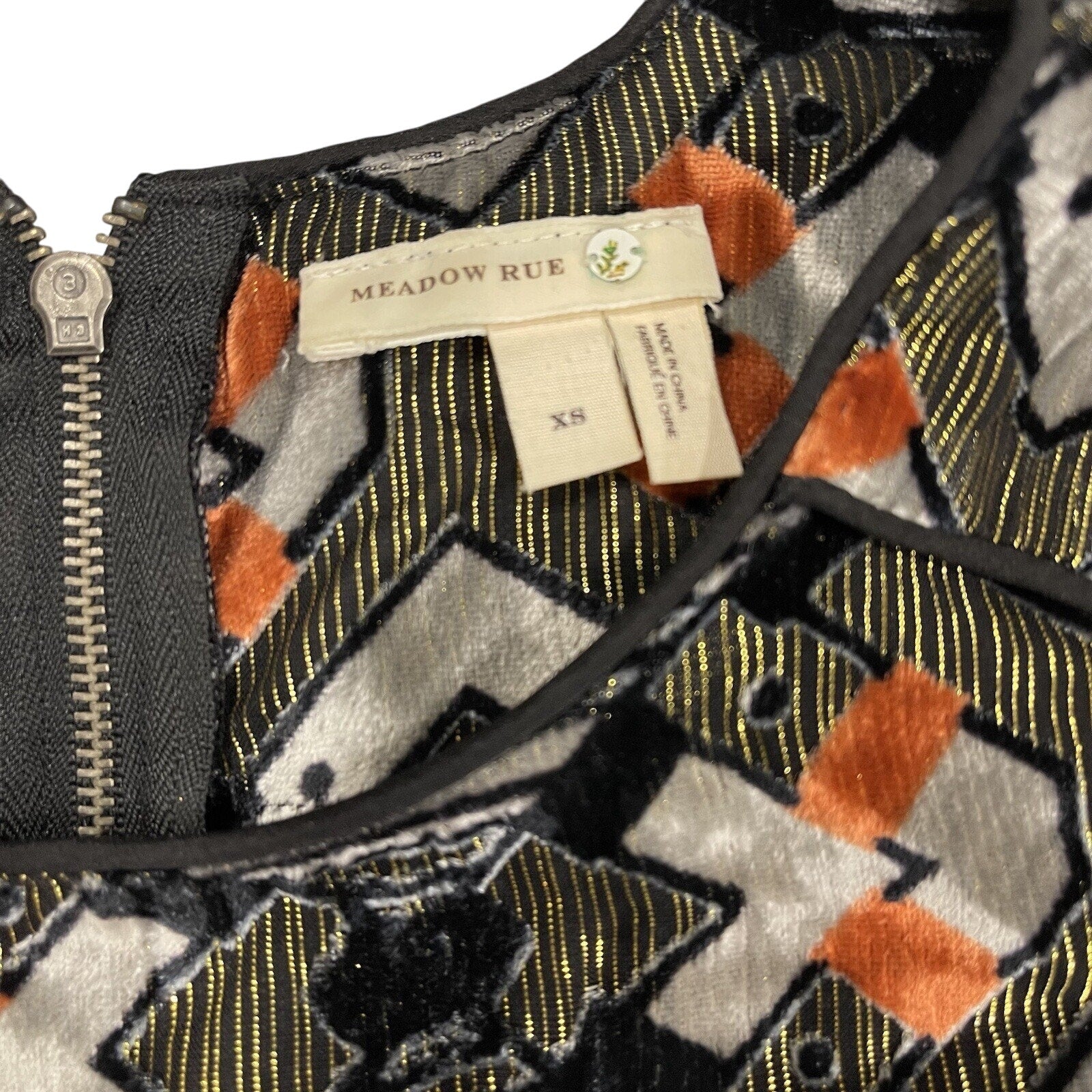 Meadow Rue Top Sleeveless Blouse Tank Velour Print XS Anthropologie