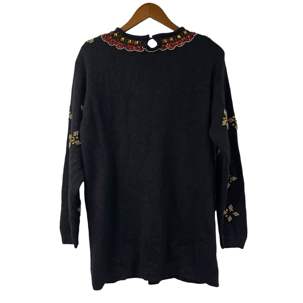 Not So Ugly Christmas Sweater Work In Progress Gems Silk Rabbit Hair L New Years