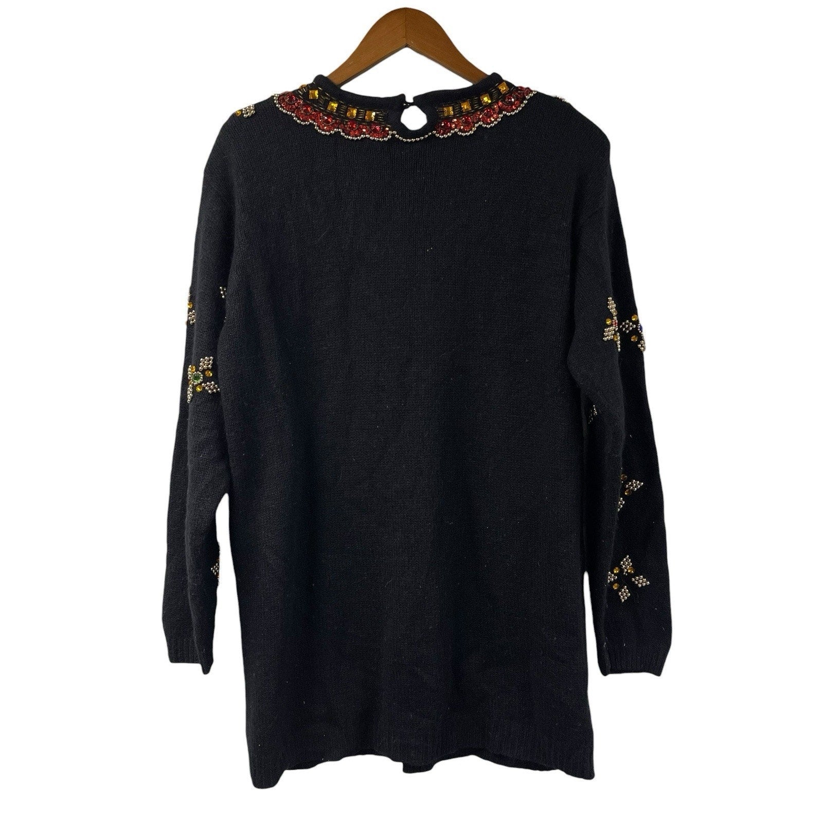 Not So Ugly Christmas Sweater Work In Progress Gems Silk Rabbit Hair L New Years