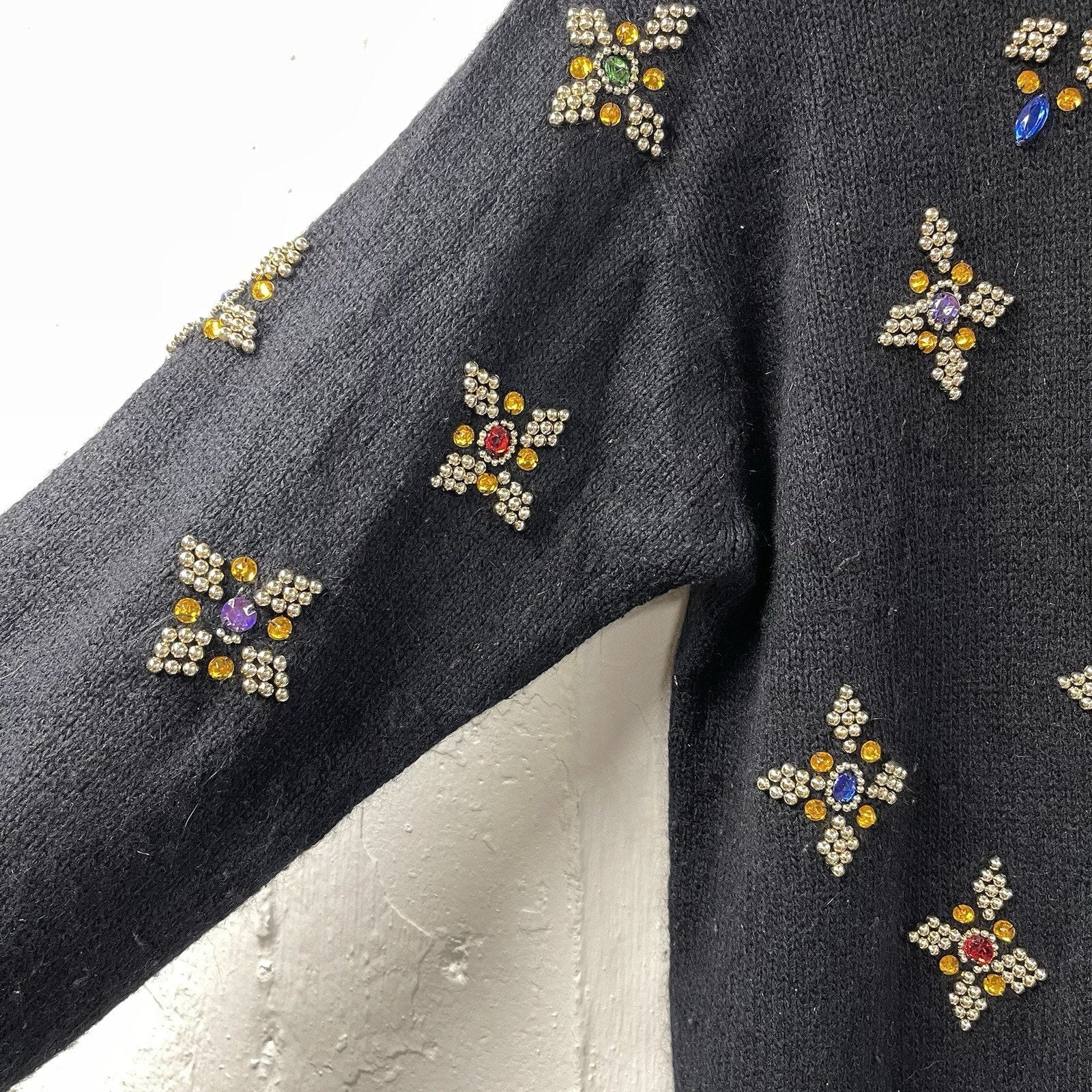 Not So Ugly Christmas Sweater Work In Progress Gems Silk Rabbit Hair L New Years