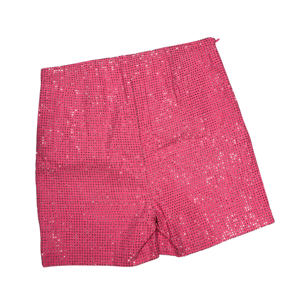 Day G Rhinstone Hot Pink Short Shorts Hi Waist Stretch Medium