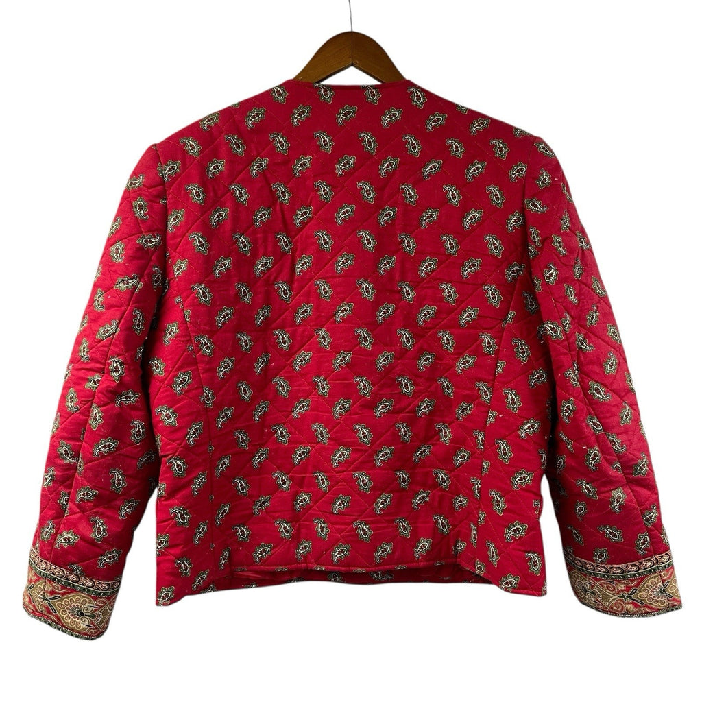 Not So Ugly Christmas Jacket Vera Bradley Quilted Red Paisley Large Vintage