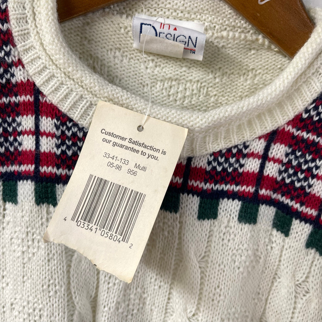 Not So Ugly Christmas Sweater Teddy Bears Intarsia Knit Vintage Youth Large