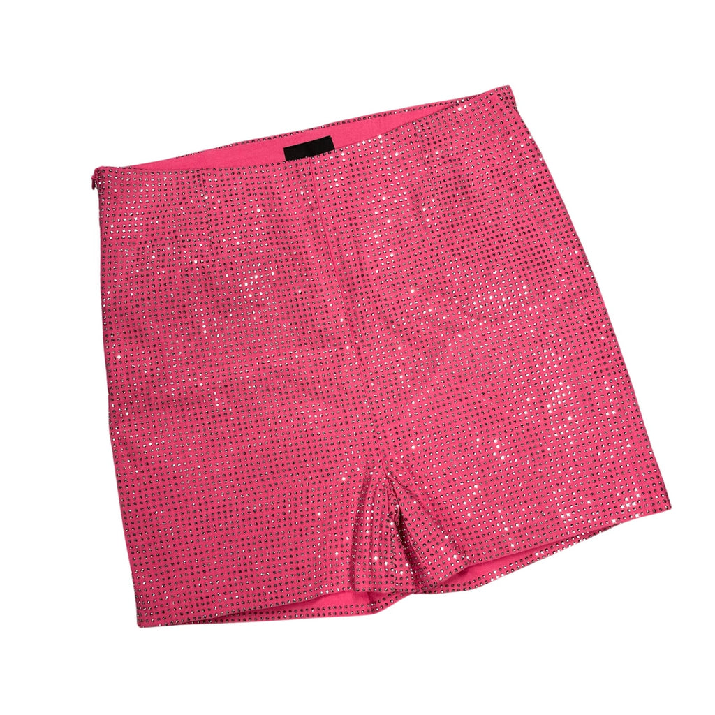 Day G Rhinstone Hot Pink Short Shorts Hi Waist Stretch Medium