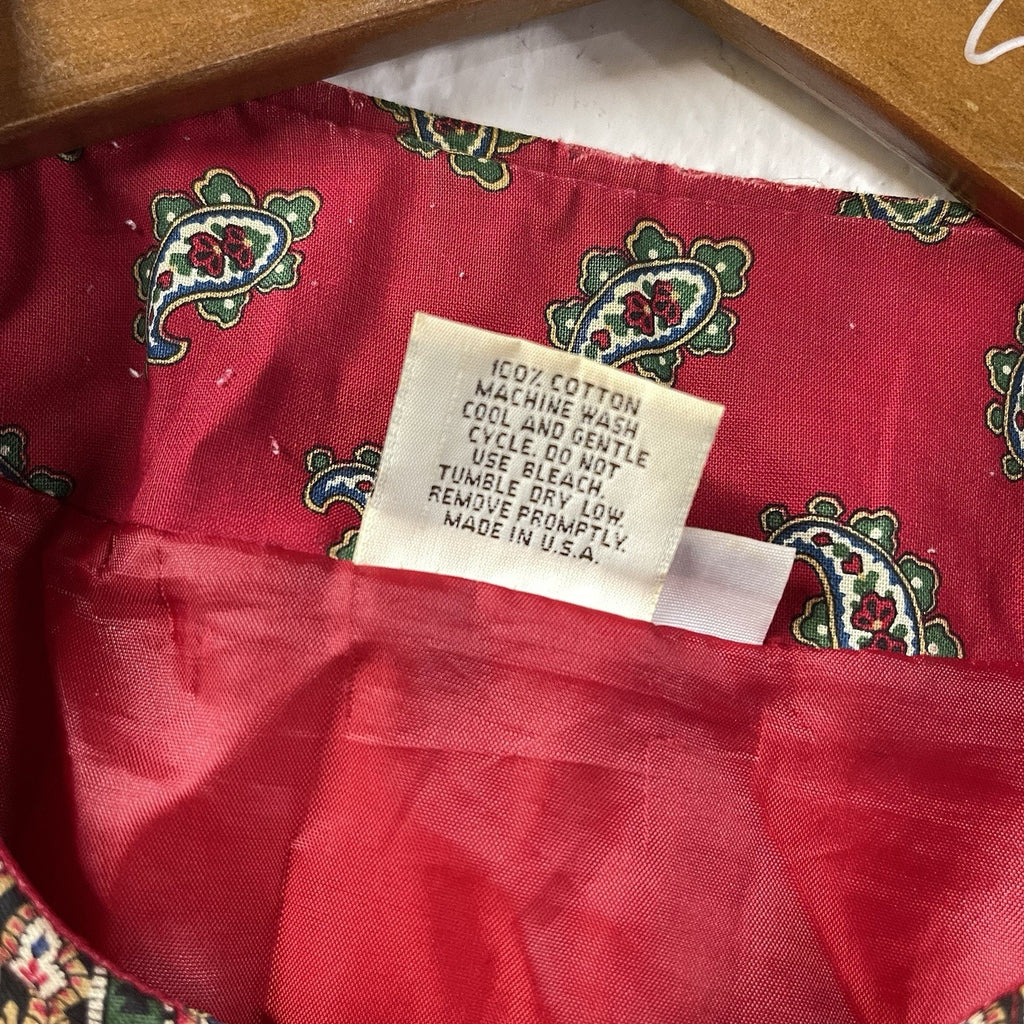 Not So Ugly Christmas Jacket Vera Bradley Quilted Red Paisley Large Vintage