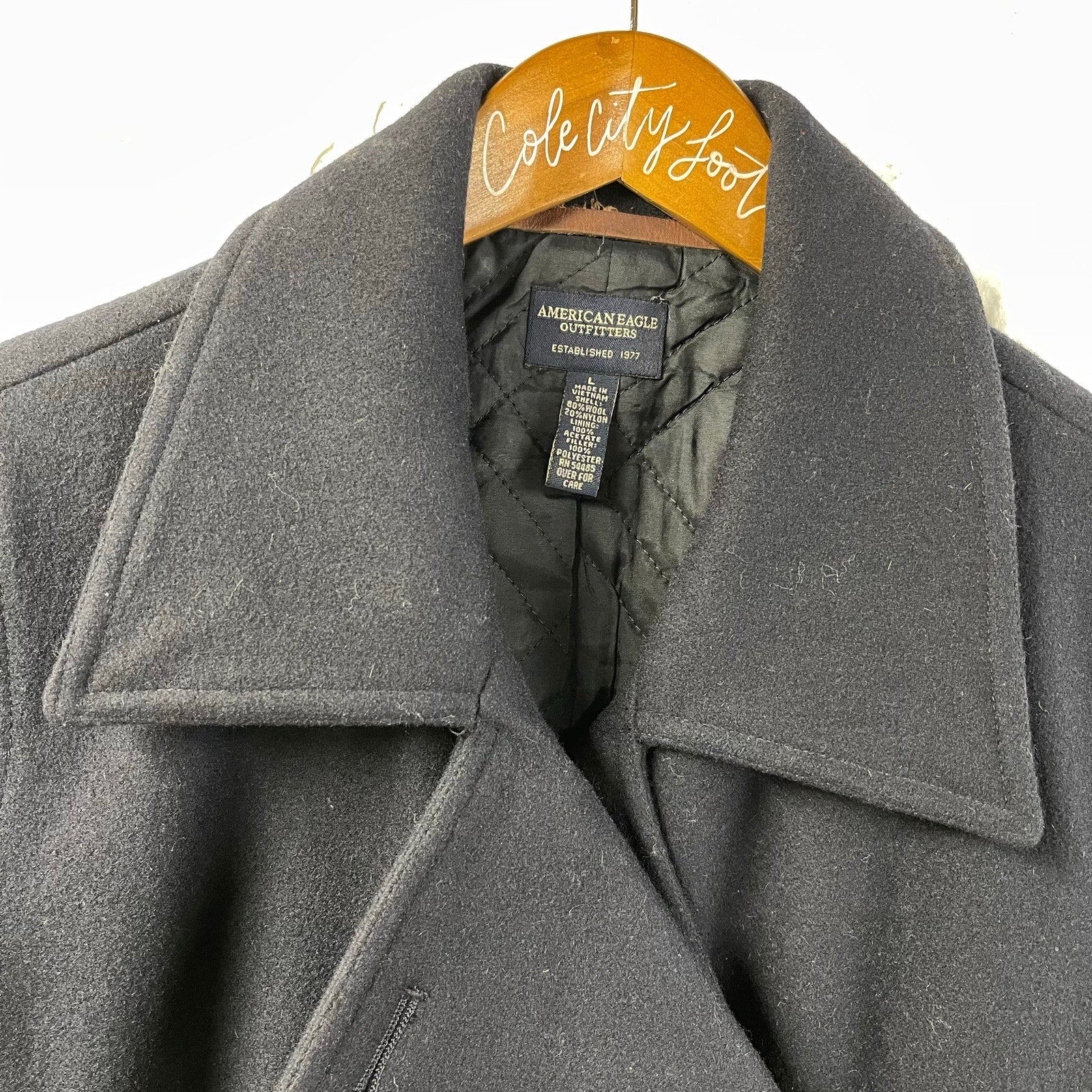 American Eagle Outfitters Blue Wool Peacoat Vintage